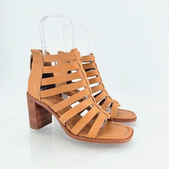 Sofft Stratford Sandals Brown Leather Block Heel Gladiator Strappy Size 9M - Picture 1 of 14
